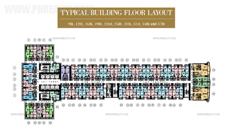 coastresidencessmdc_9th, 12th, 16th, 19th, 22nd, 25th, 28th, 31st, 34th and 37th Floor Plan